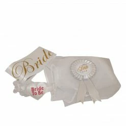 The Wedding Library Bridal Shower Set Bridal Veil, Badge, Garter And Sash Bridal Shower Accessories