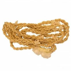 The Wedding Library Cords Cord Braided With Flowers With Metallic Accent Ecru/Gold