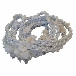 The Wedding Library Cord Braided With Flowers With Metallic Accent White/Silver Cords