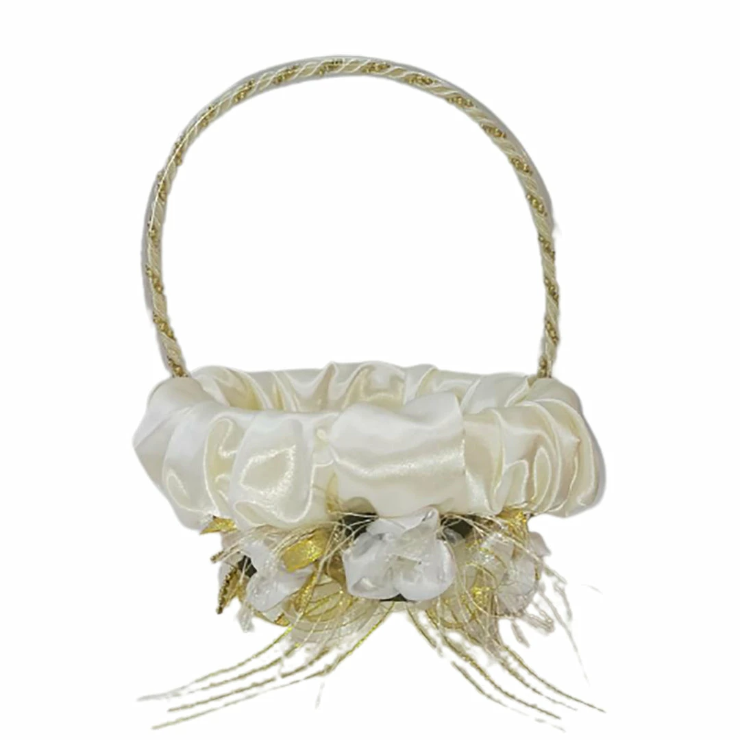 The Wedding Library Flower Girls And Bearers Accessories Flower Girl Basket Princess (Ecru) 1 The Wedding Library Flower Girls And Bearers Accessories Flower Girl Basket Princess (Ecru)