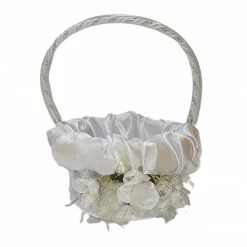 The Wedding Library Flower Girl Basket Princess (White) Flower Girls And Bearers Accessories