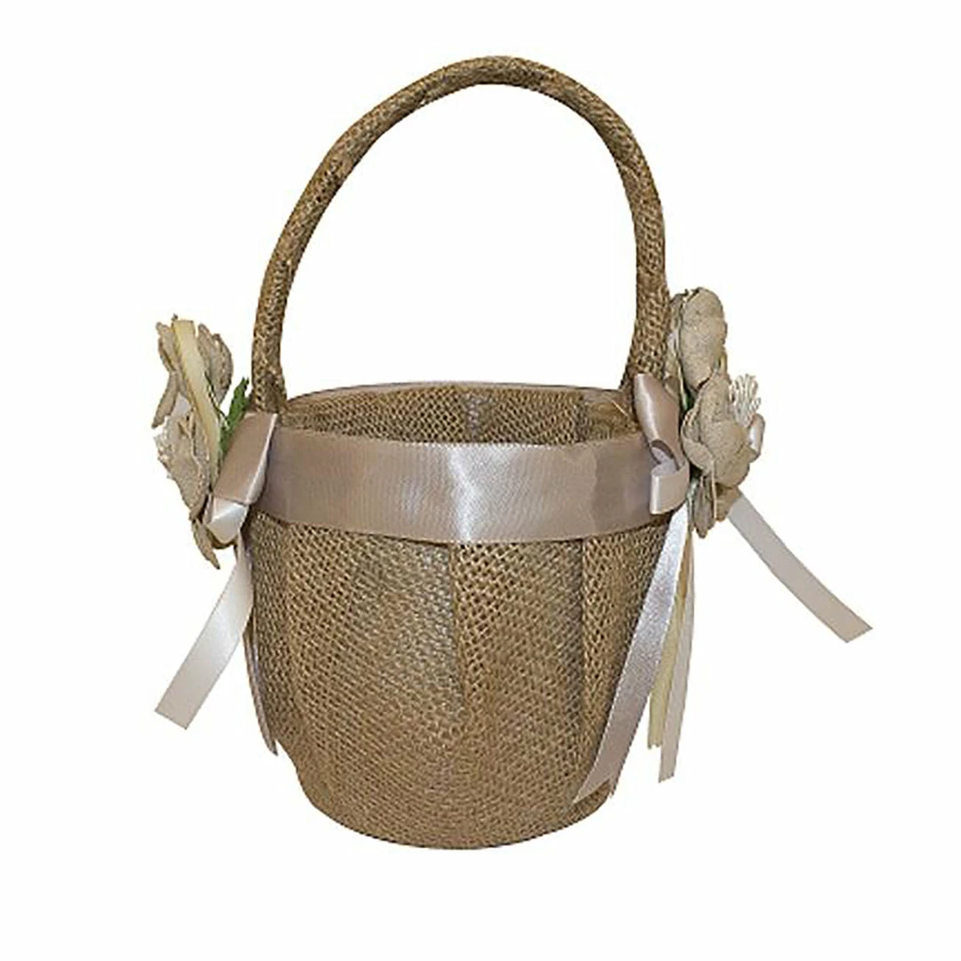 The Wedding Library Flower Girl Basket Rustic Design 1 The Wedding Library Flower Girl Basket Rustic Design