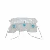 The Wedding Library Garters Wedding Garter Two-Layer With Blue Flowers (White)