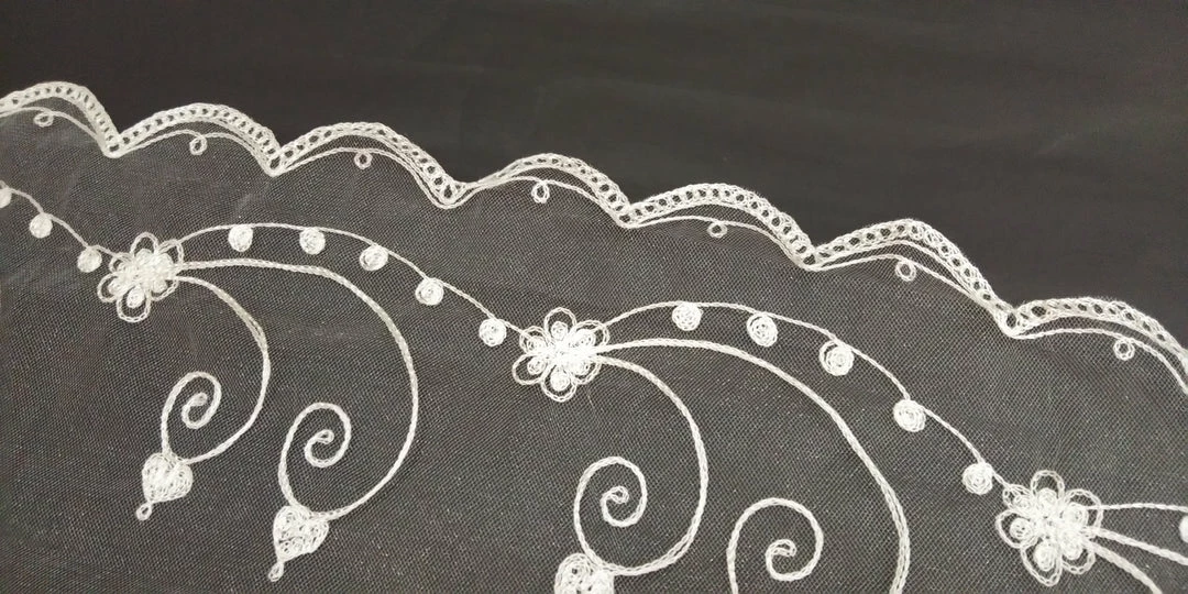 The Wedding Library Bridal Veil Heavy Embroided Round (White) Bridal Veils 1 The Wedding Library Bridal Veil Heavy Embroided Round (White) Bridal Veils