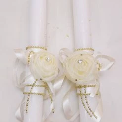 The Wedding Library Secondary Sponsor Candles Secondary Candle Set Lovely Rose (Ecru/Gold)