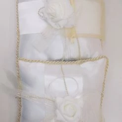 The Wedding Library Pillows & Pillow Sets Pillow Set Lovely Rose Design (Ecru) I Wedding Pillow