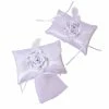 The Wedding Library Pillows & Pillow Sets Pillow Set Metallic Braided Flower (White Silver)