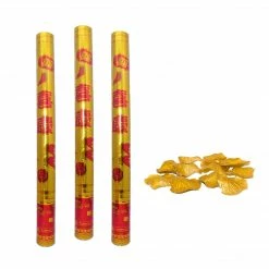 The Wedding Library Wedding Poppers With Switch Petals Gold 060cm Set Of 3 Poppers, Wedding Sprays, And Colored Smoke