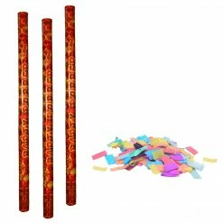 The Wedding Library Wedding Poppers With Switch Red Metallic Cover 100cm Set Of 3