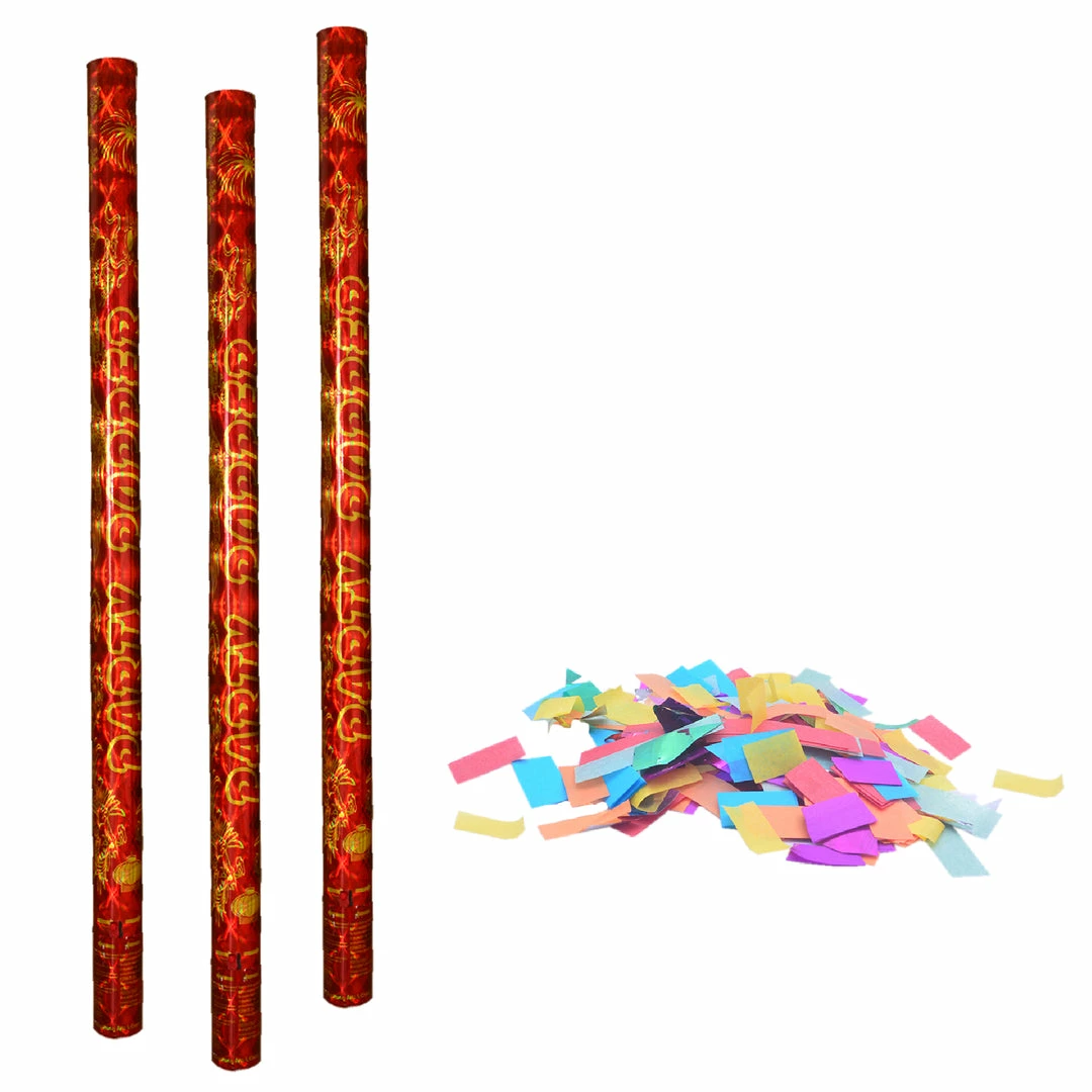 The Wedding Library Wedding Poppers With Switch Red Metallic Cover 100cm Set Of 3 1 The Wedding Library Wedding Poppers With Switch Red Metallic Cover 100cm Set Of 3