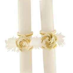 The Wedding Library Secondary Sponsor Candles Secondary Candle Set Metallic Braided Flower (Gold)