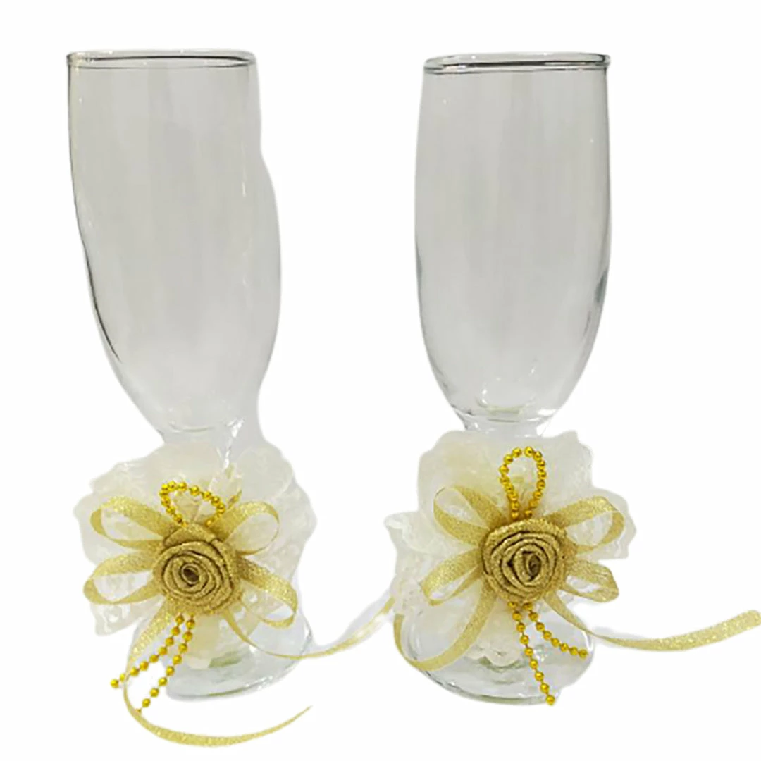 The Wedding Library Toasting Glasses Set Of 2 Regular Top (Gold) 1 The Wedding Library Toasting Glasses Set Of 2 Regular Top (Gold)