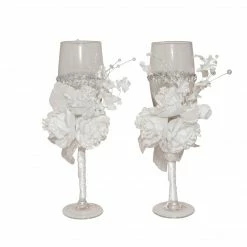 The Wedding Library The Toast Toasting Glasses Set B2202 BZX Set Of 2 (White)