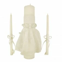 The Wedding Library Unity Candle Set Lace (White)