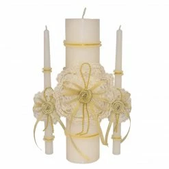 The Wedding Library Unity Candles Unity Candle Set Reg Top (Ecru Gold)