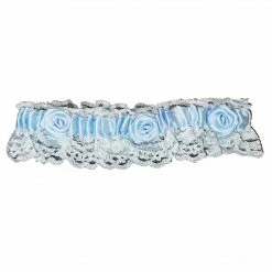 The Wedding Library Wedding Garter Mini Lace (White With Blue) Garters